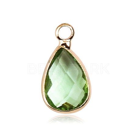 Faceted Glass Pendants FIND-WH0097-40H-G-1