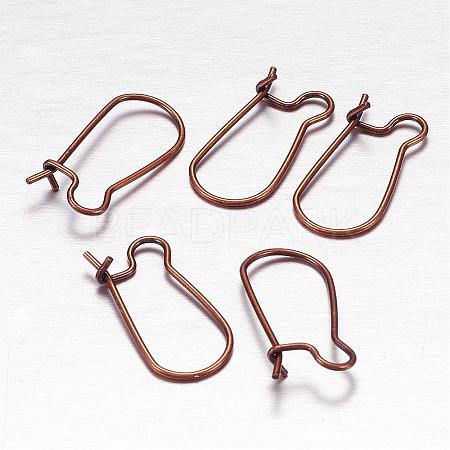 Brass Hoop Earrings Findings Kidney Ear Wires KK-G184-R-NF-1