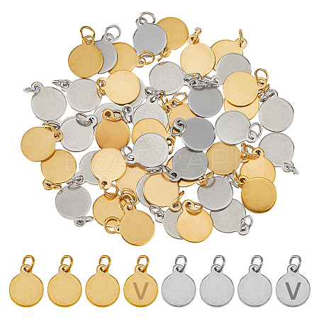 48Pcs 2 Colors 304 Stainless Steel Charms STAS-FH0002-29B-1