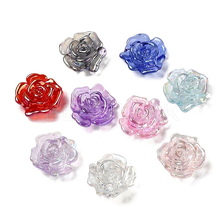 Transparent & UV Plating Acrylic Beads MACR-G064-05-1