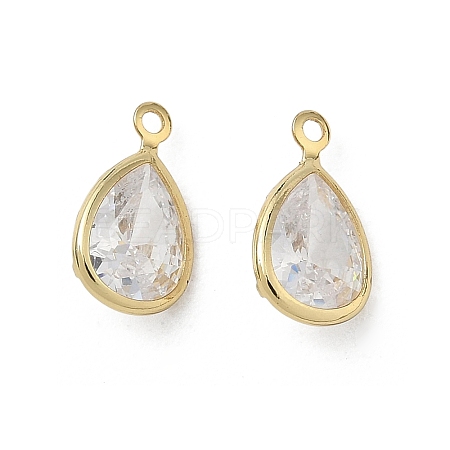 Brass Pave Clear Cubic Zirconia Charms CU-CBAD360-01G-02-1