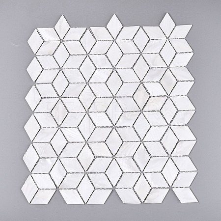 Natural Freshwater Shell Mosaic Tile Cabochons SHEL-Q029-08-1