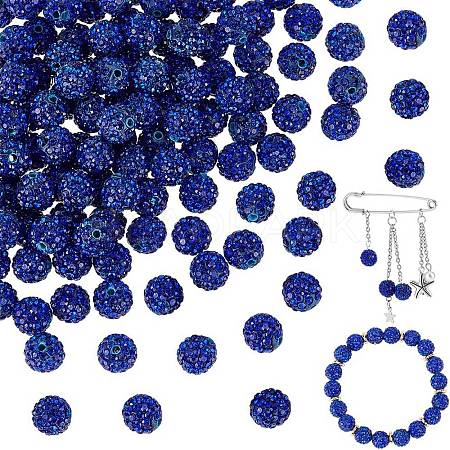 200Pcs Pave Disco Ball Beads RB-PH0001-41C-1