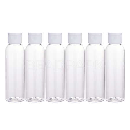 BENECREAT 120ml Transparent Plastic Flip Top Cap Bottle Sets MRMJ-BC0001-58-1