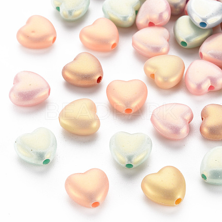 Spray Painted Opaque Acrylic Beads ACRP-S679-34-1