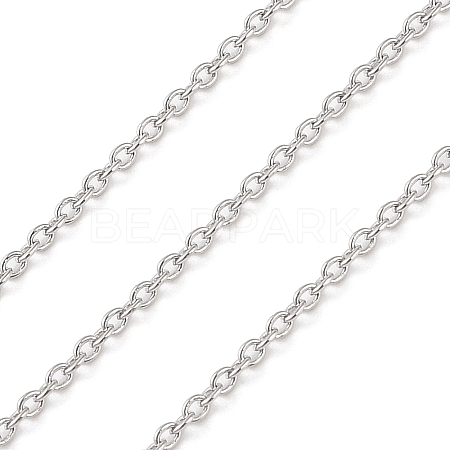 Anti-Tarnish Rhodium Plated 925 Sterling Silver Cable Chains STER-E072-02P-05-1