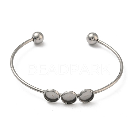 304 Stainless Steel Open Cuff Bangle Makings STAS-K320-01A-P-1