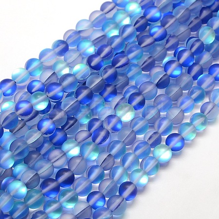 Synthetic Moonstone Beads Strands X-G-F142-8mm-08-1