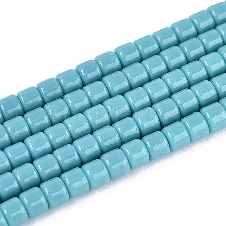 Opaque Solid Color Glass Beads Strands GLAA-N065-4x4mm-C08-1