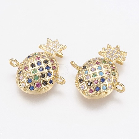 Brass Micro Pave Cubic Zirconia Links ZIRC-G111-07G-1
