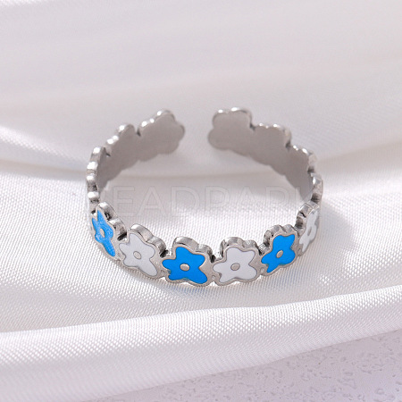 304 Stainless Steel Open Cuff Rings WG111A7-02-1