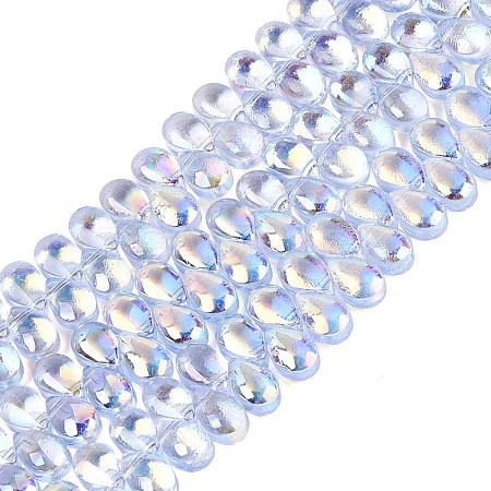 Electroplate Transparent Glass Beads Strands EGLA-N057-01A-01-1