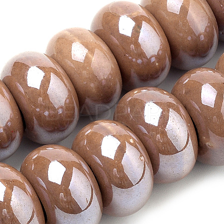 Glazed Porcelain Rondelle Beads X-PORC-Q219-13x9-F12-1