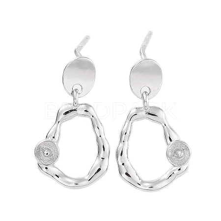 925 Sterling Silver Stud Earrings Findings EJEW-B038-08P-1