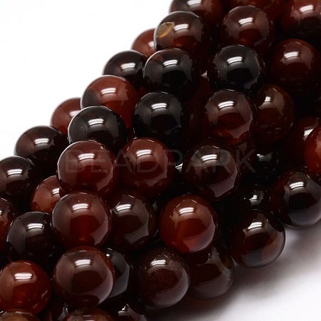 Dyed Natural Agate Round Beads Strands G-E321B-12mm-02-1