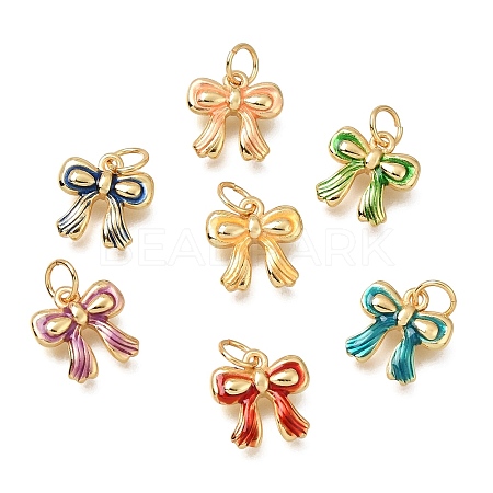 Brass Enamel Pendants KK-G605-11G-1