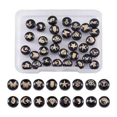 32Pcs 16 Style Handmade Lampwork Beads LAMP-CD0001-18-1
