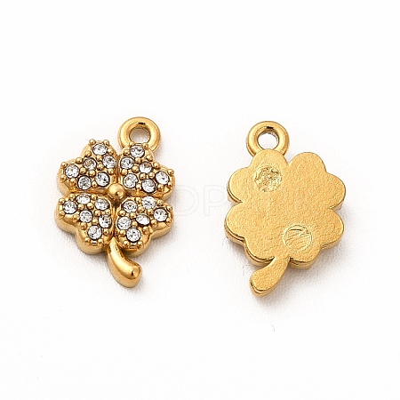Ion Plating(IP) 316 Surgical Stainless Steel with Crystal Rhinestone Charms STAS-G305-07G-1