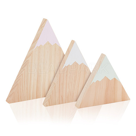 Snow Mountain Shape Wood Ornaments DJEW-WH0050-28A-1