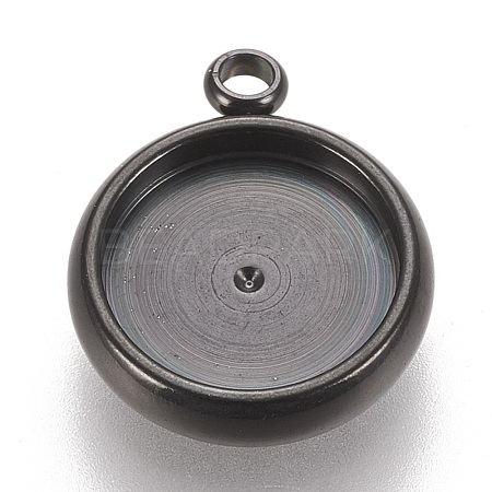 304 Stainless Steel Pendant Cabochon Settings STAS-K202-03D-B-1