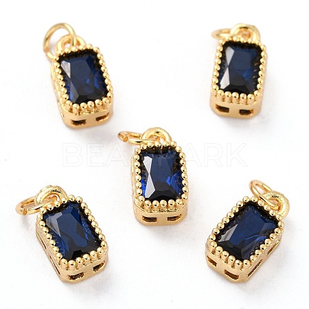 Real 18K Gold Plated Brass Inlaid Cubic Zirconia Charms X-ZIRC-L100-075G-05-1