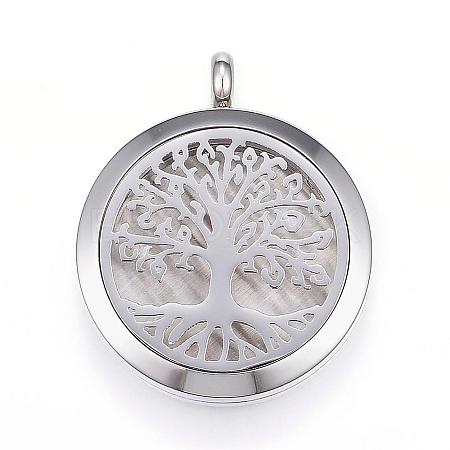 304 Stainless Steel Diffuser Locket Pendants STAS-D157-03I-1