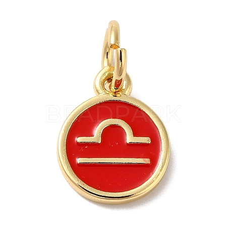 Real 18K Gold Plated Brass Enamel Charms KK-L216-001G-K03-1