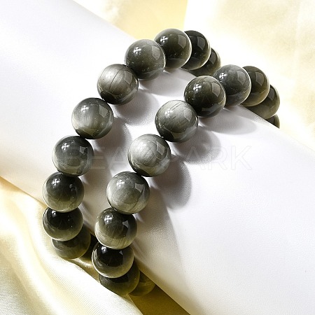 Grade AA Natural Eagle Eye Stone Round Beads Stretch Bracelets for Women BJEW-L712-B05-12mm-1