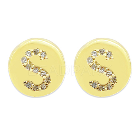 Brass Micro Pave Clear Cubic Zirconia Beads KK-T030-LA843-SX3-1