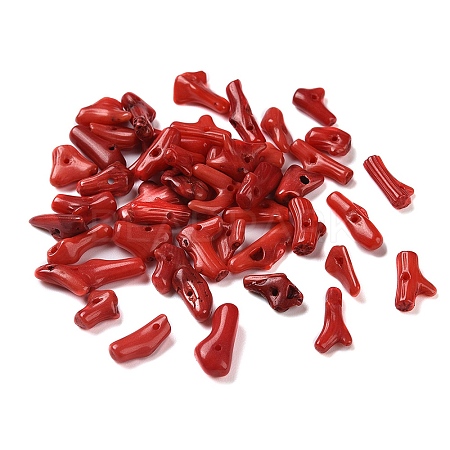 Dyed Chips Synthetic Coral Beads Strands X-CORA-Q026-01A-1