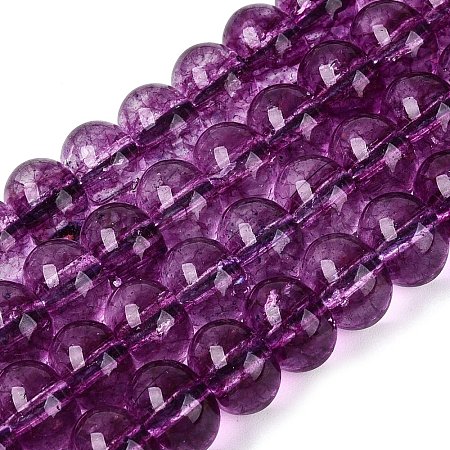 Crackle Transparent Glass Beads Strands GLAA-N074-02B-05-1