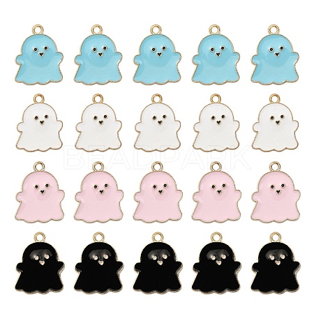 20Pcs 4 Colors Alloy Enamel Pendants ENAM-YW0002-68-1