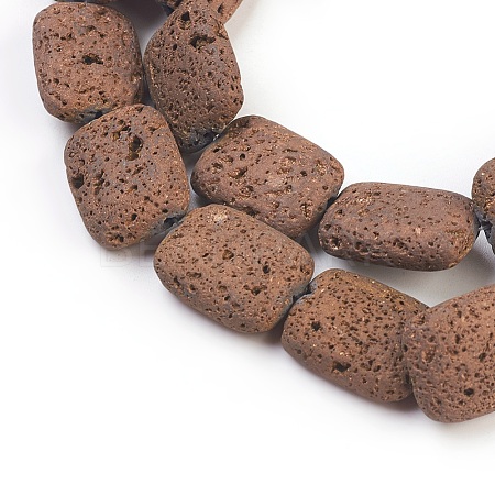 (Holiday Stock-Up Sale)Electroplated Natural Lava Rock Bead Strands G-E497-J-08-1