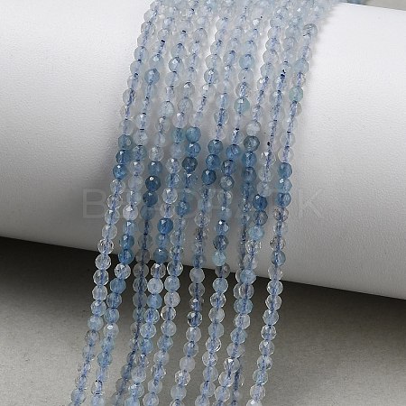 Gradient Color Natural Devil Blue Aquamarine Beads Strands G-NH0072-B01-2mm-1