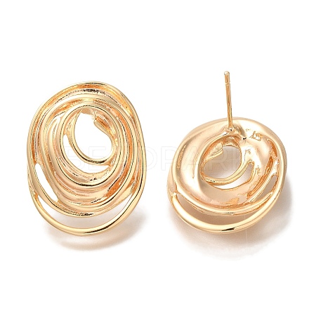 Brass Stud Earrings for Women EJEW-U026-03G-1