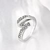 Graceful Brass Czech Rhinestone Finger Rings for Women RJEW-BB02158-7B-3