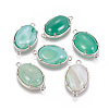 Brass Natural Agate Links connectors G-E398-03K-2