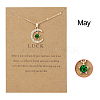 Moon & Star Alloy Rhinestone Birth Stone Pendant Necklaces WG0039E-05-1