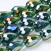 Electroplate Glass Beads Strands EGLA-D015-15x10mm-27-3
