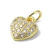 Heart Theme Brass Micro Pave Cubic Zirconia Charms KK-H475-56G-05-2