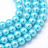 Baking Paint Pearlized Glass Pearl Round Bead Strands HY-Q003-4mm-48-1