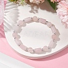 Natural Rose Quartz Round Beaded Stretch Bracelets for Women BJEW-JB11137-03-2