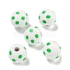 Printed Wood European Beads WOOD-G022-18E-1