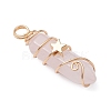 2Pcs 2 Styles Natural Amethyst/Green Aventurine/Rose Quartz/Lapis Lazuli/Quartz Crystal Double Terminated Pointed Pendants PALLOY-JF03122-5