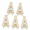Brass Micro Pave Cubic Zirconia Charms KK-T060-05-A-G-NF-1