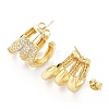 Clear Cubic Zirconia Round Stud Earrings EJEW-G350-02G-2