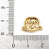 Brass Micro Pave Orange Cubic Zirconia Beads CU-CBAD306-22G-3