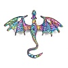 Dragon Alloy Rhinestone Lapel Pins for Backpack Clothes JEWB-G043-01C-1