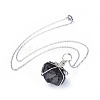 Natural Tourmaline Pendant Necklaces NJEW-JN02424-2