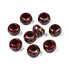 Flower Printed Opaque Acrylic Rondelle Beads SACR-S305-27-F03-1